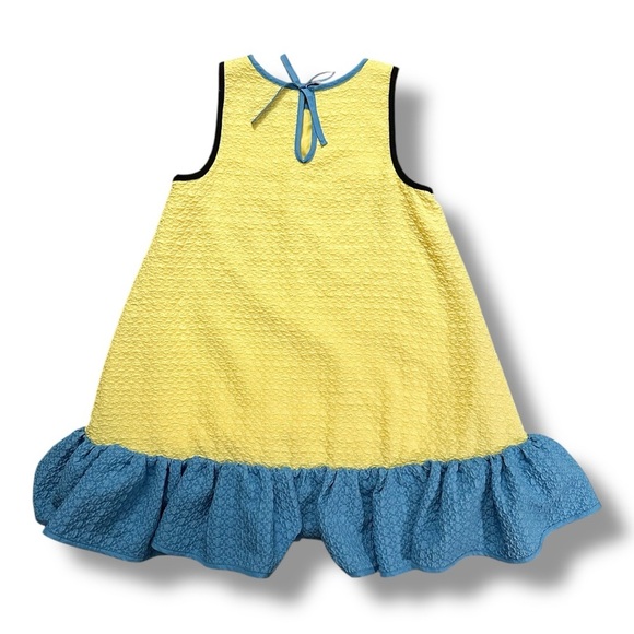 Victoria Beckham x Target | Yellow Cloque Ruffle Dress (S) - Picture 6 of 8